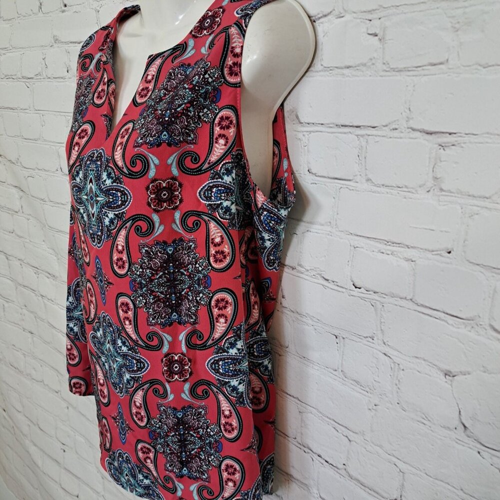 Verse Paisley Print Tank Blouse Size Medium - Picture 3 of 8